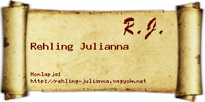 Rehling Julianna névjegykártya